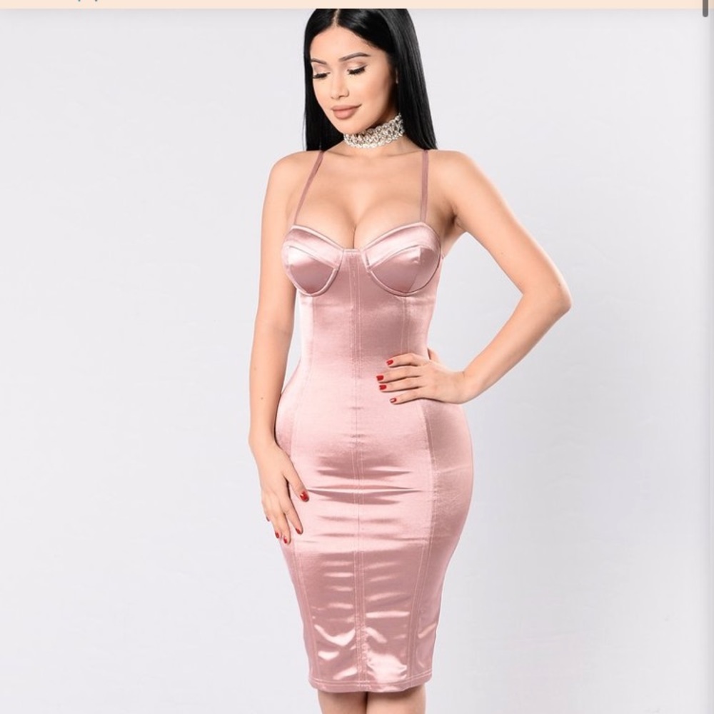 Pink satin dress